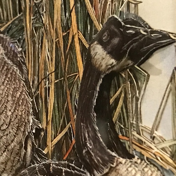 3D Mixed Media Vintage 1984 "Nesting Geese" by Lynn Bean Hand Cut Print Art - Picture 2 of 15
